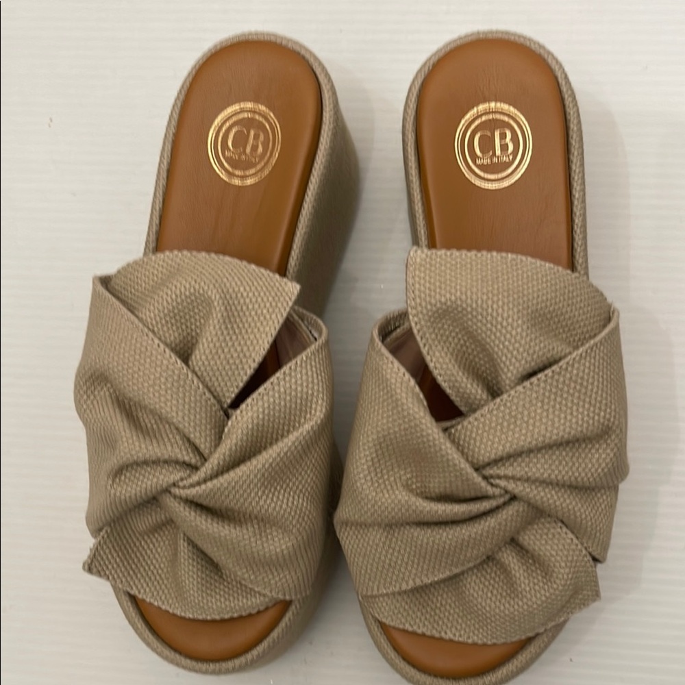 ITALY WEDGE CANVAS CAMILLA BENEDETTI SHOE WOMENS SIZE 37